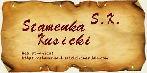 Stamenka Kusicki vizit kartica